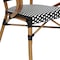 Flash Furniture Bordeaux French Bistro Stacking Chair w/Arms, Black and White PE Rattan and Bamboo Print Alum Frame SDA-ADS642142-BKWH-NAT-GG - alternate 5